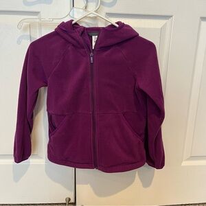 Girls All in Motion Purple Fleece Hooded Jacket Size medium